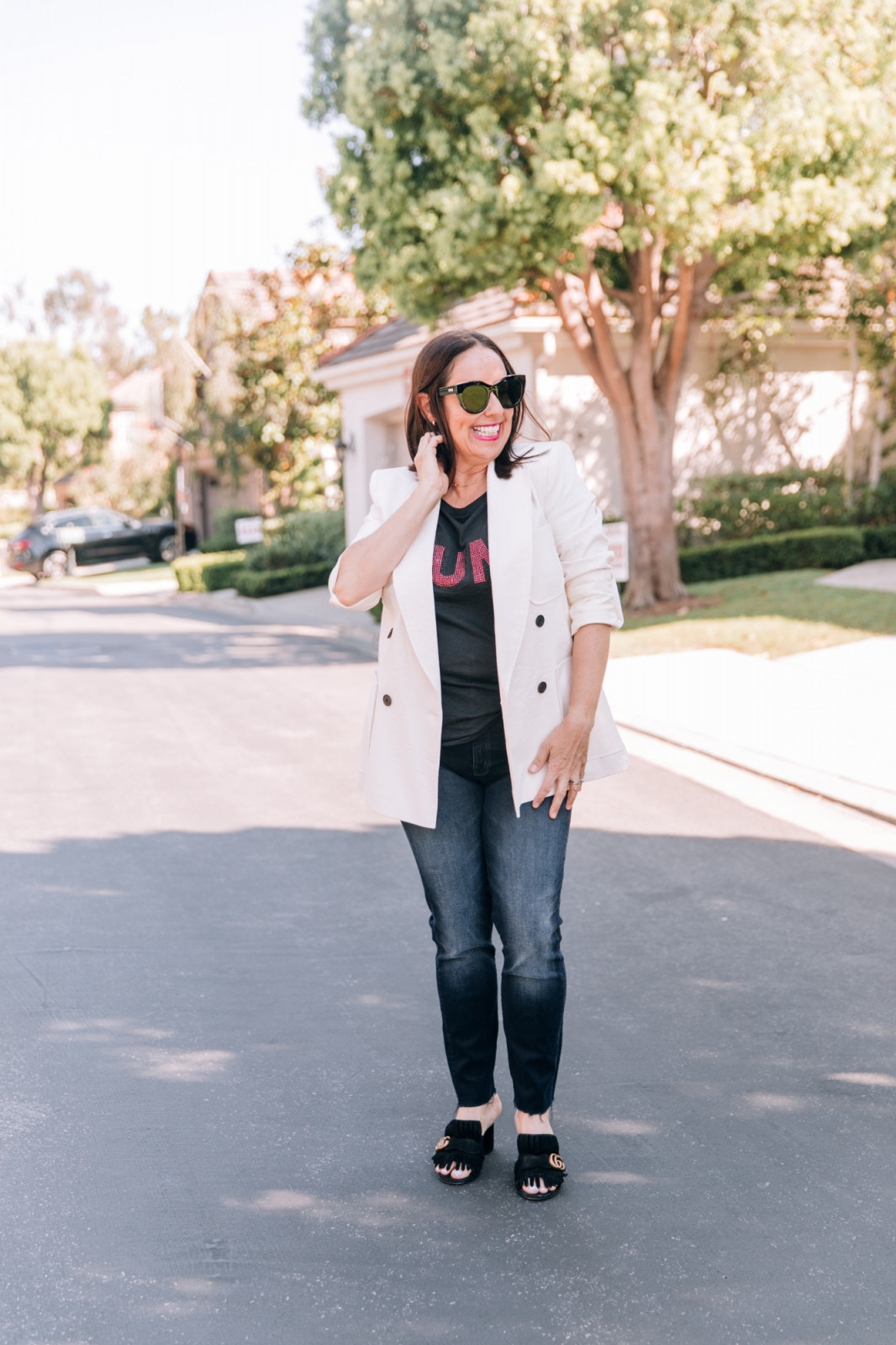 How to Style a 3/4 Length Sleeve Blazer - Everything Evelyne